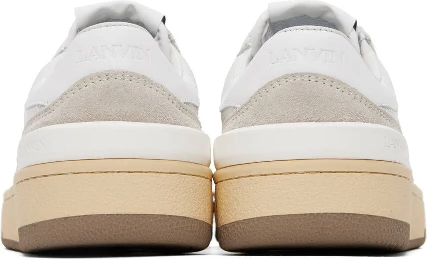 Lanvin Gray & White Clay Sneakers