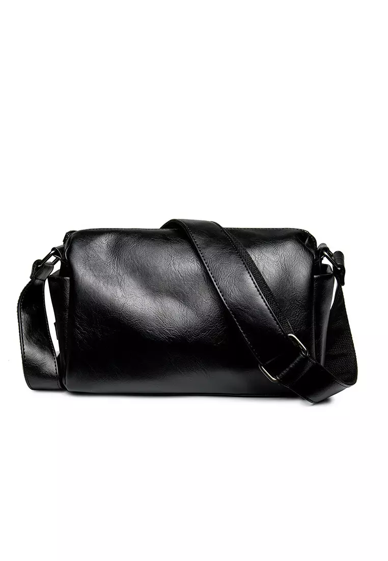 Lara Plain Small Cross Body Bag - Black