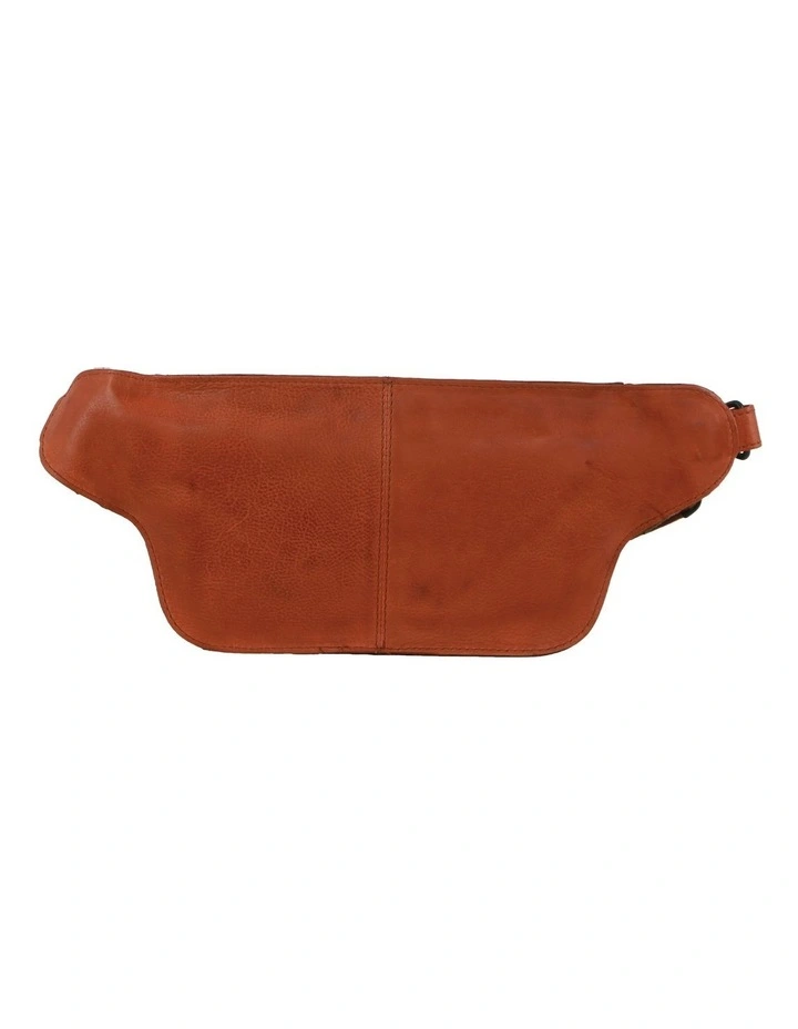 Leather Rustic Belt Bag in Cognac