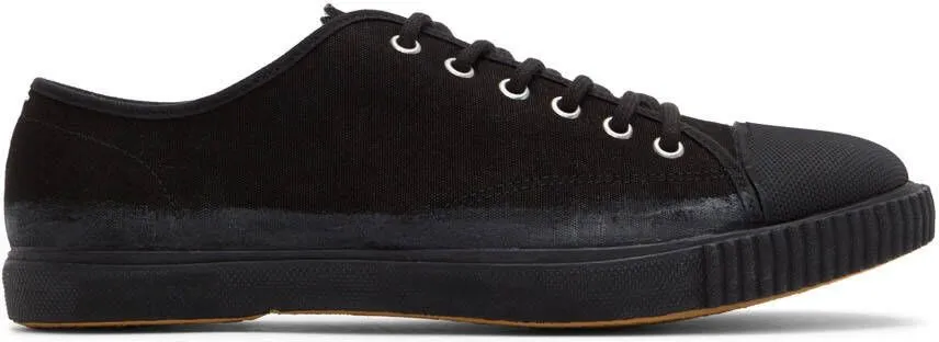 Maison Margiela Black Canvas Low-Top Sneakers