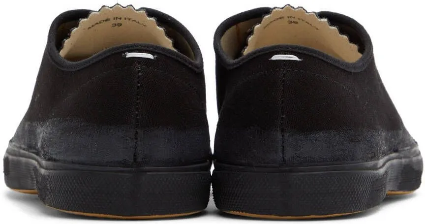 Maison Margiela Black Canvas Low-Top Sneakers