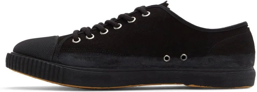 Maison Margiela Black Canvas Low-Top Sneakers