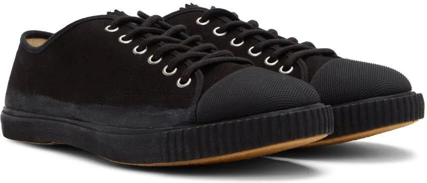 Maison Margiela Black Canvas Low-Top Sneakers