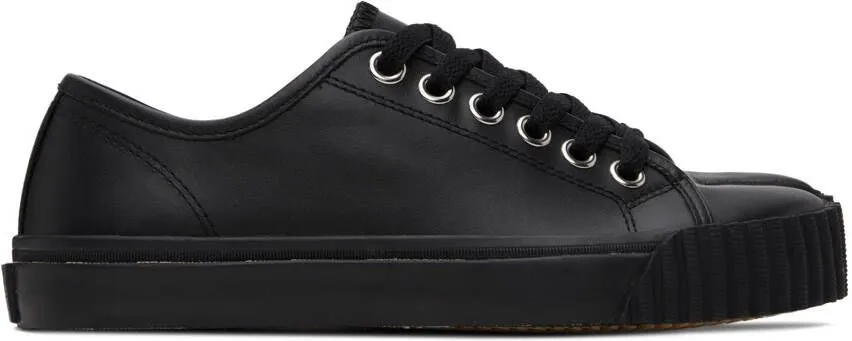 Maison Margiela Black Leather Tabi Low-Top Sneakers