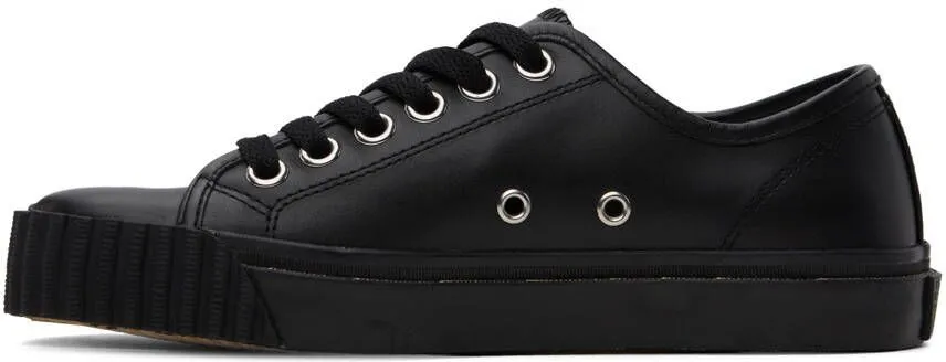 Maison Margiela Black Leather Tabi Low-Top Sneakers