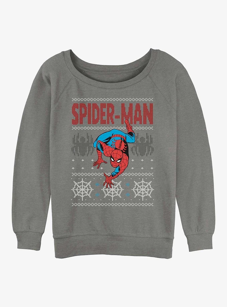 Marvel Spider-Man Ugly Christmas Spidey Womens Slouchy Sweatshirt