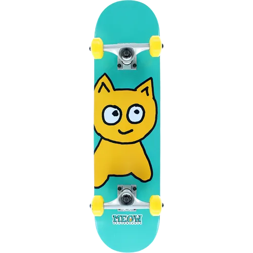 Meow Big Cat [Teal] Complete Skateboard 7.25" Mini