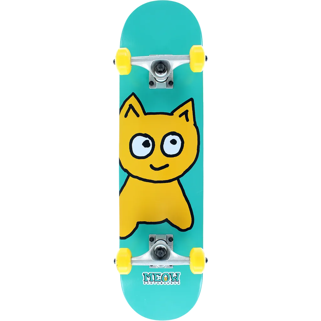 Meow Big Cat [Teal] Complete Skateboard 7.25" Mini