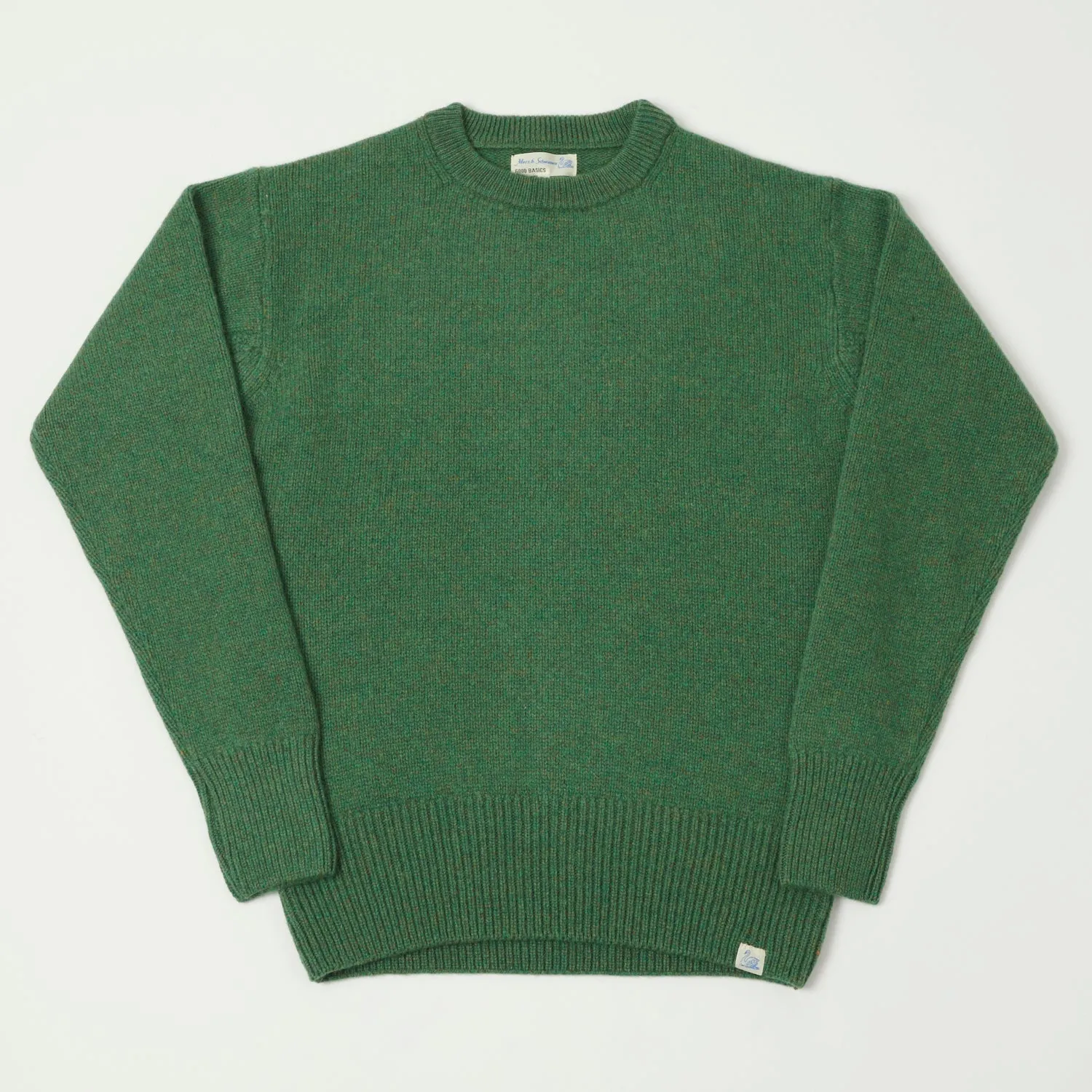 Merz b. Schwanen LOCC01 Knit Crew Neck Pullover - Moss Green