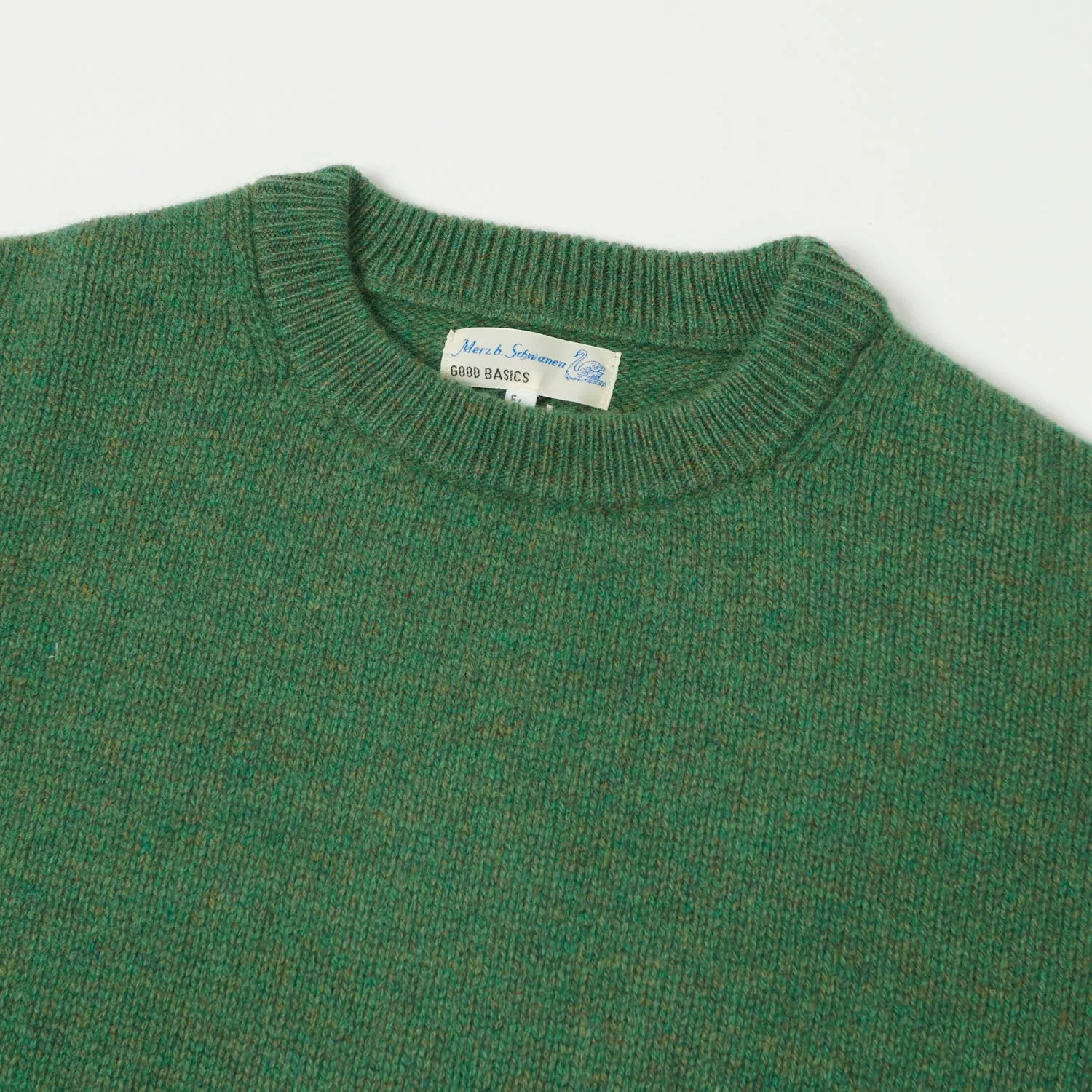 Merz b. Schwanen LOCC01 Knit Crew Neck Pullover - Moss Green