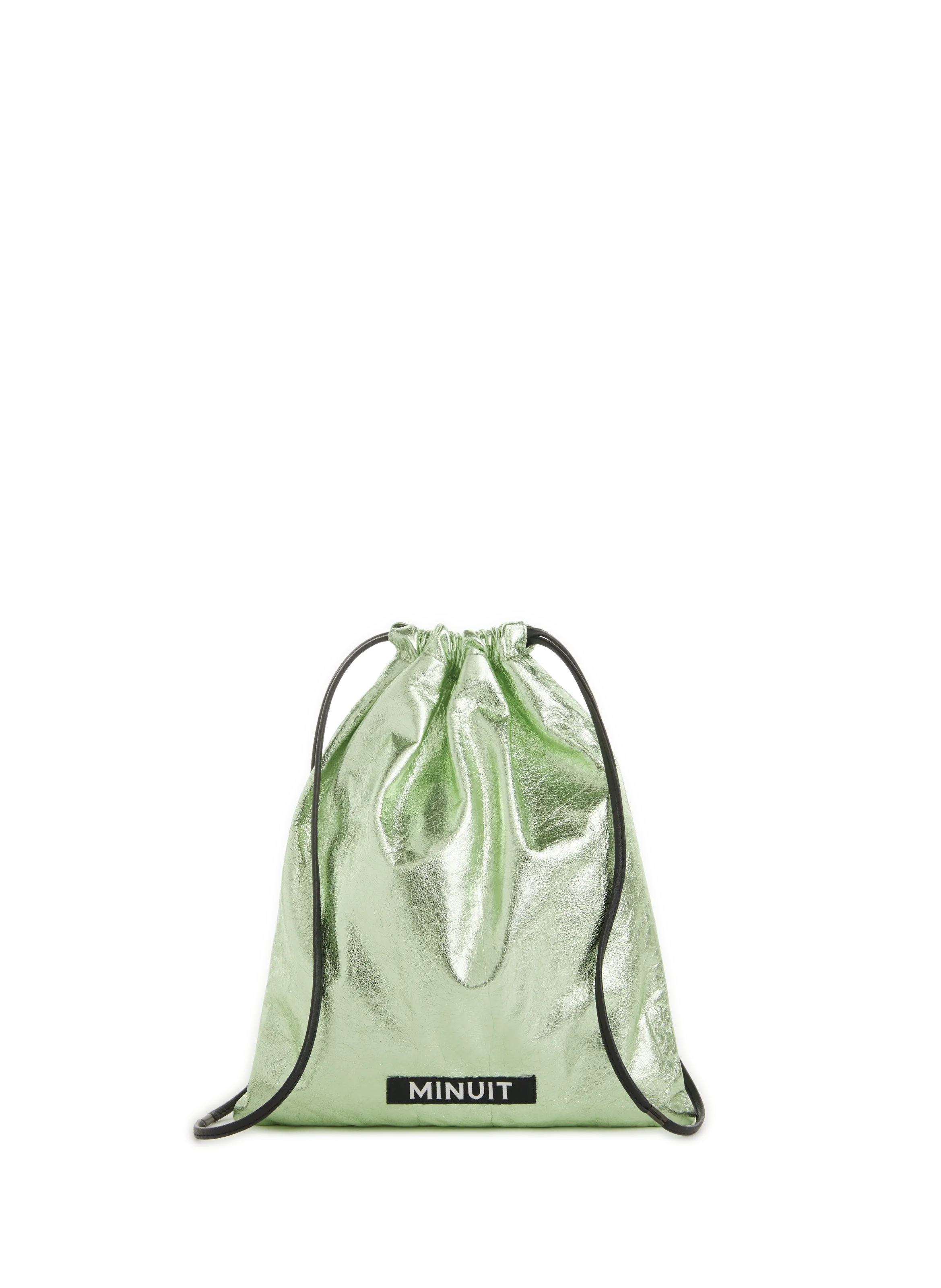 MINUIT  Drawstring leather bag - Green