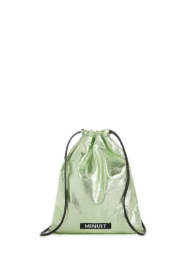 MINUIT  Drawstring leather bag - Green