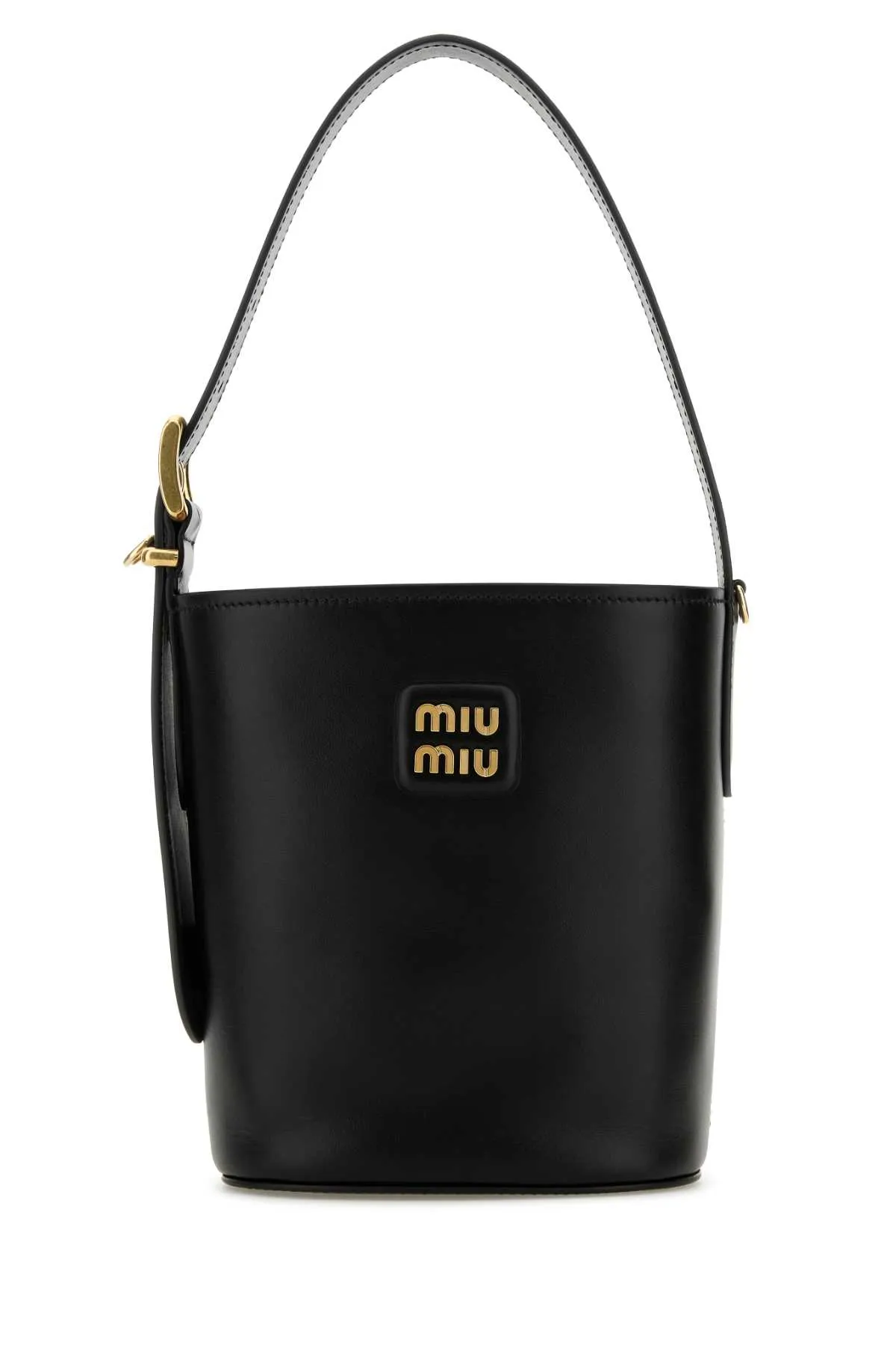 Miu Miu Black Leather Bucket Bag