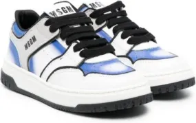 MSGM Kids multi-panel lace-up sneakers White