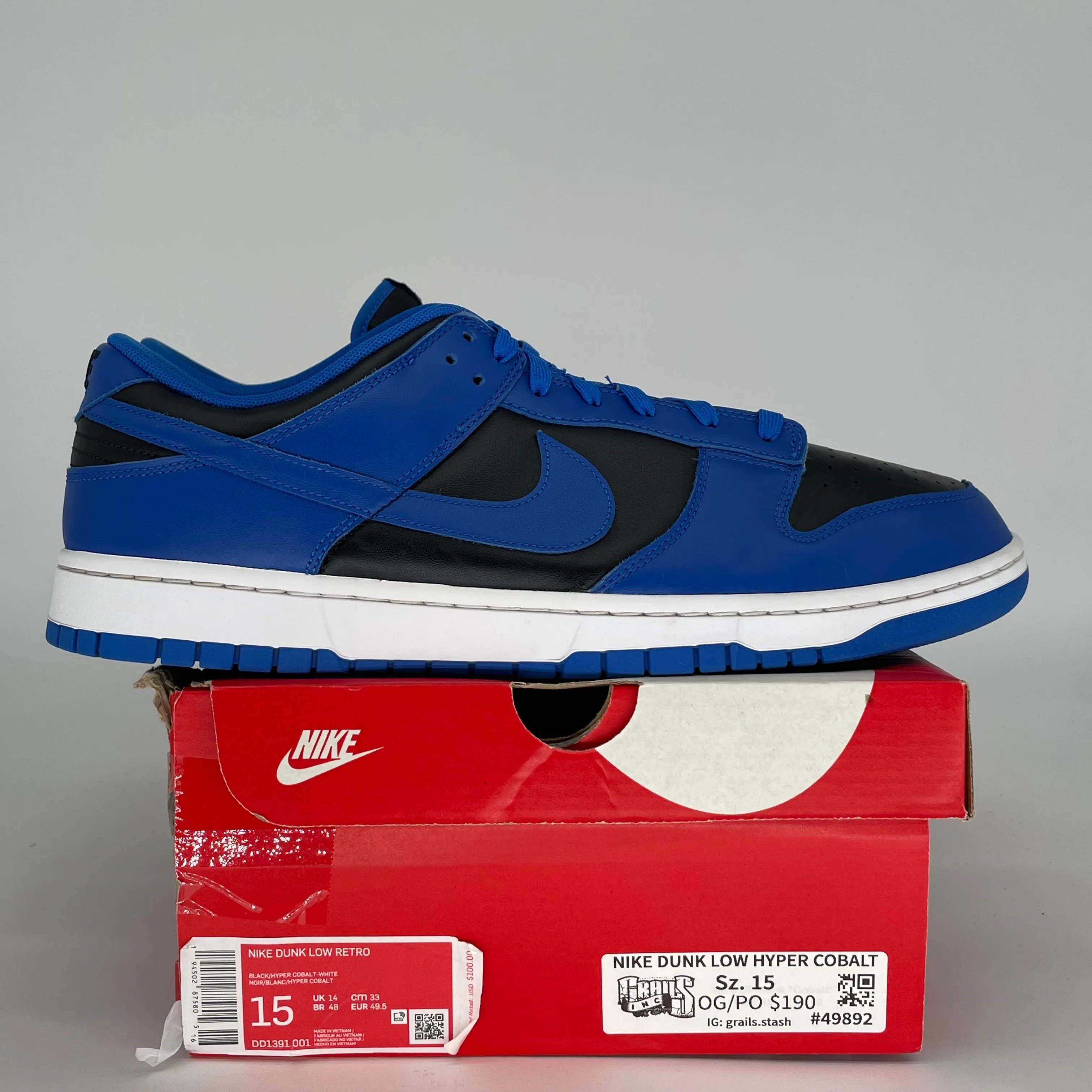 NIKE DUNK LOW COBALT SIZE 15 DD1391-001