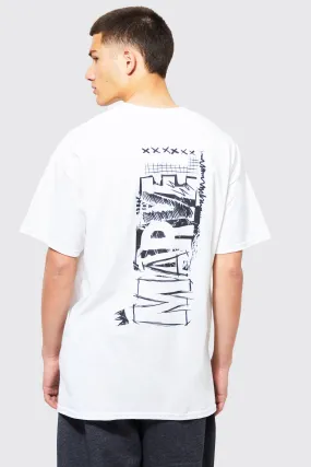 Oversized Marvel Back Print License T-shirt