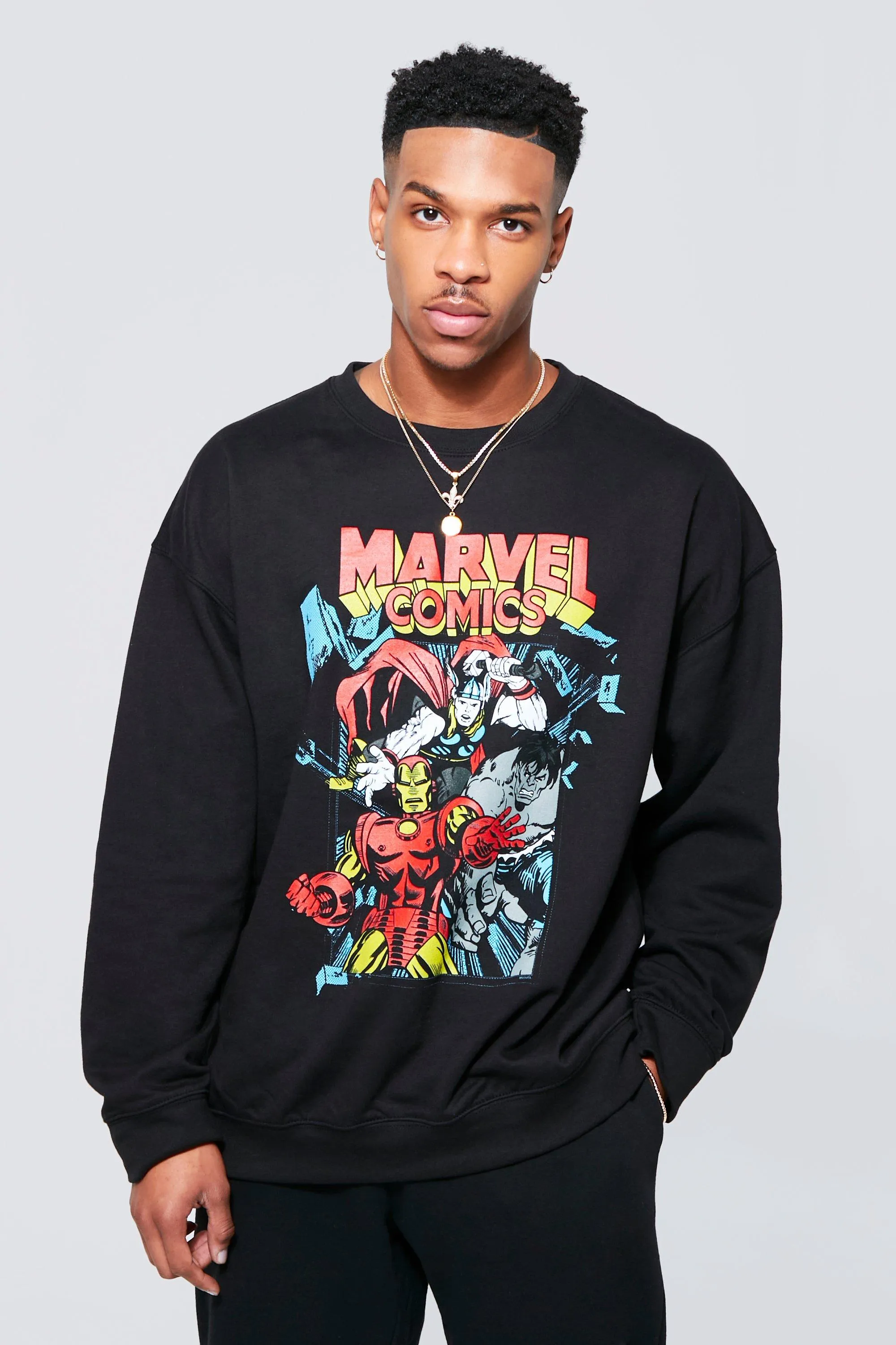 Oversized Marvel Comics License Sweatshirt