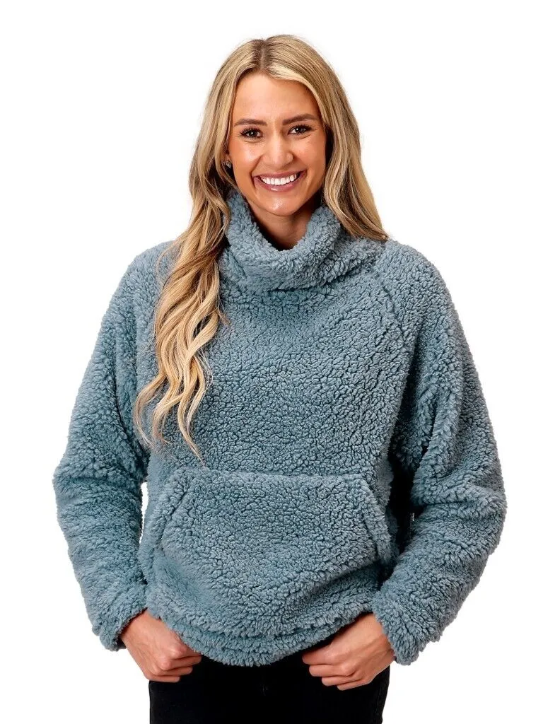 Peyton Polar Fleece Steel Blue Women's Pullover