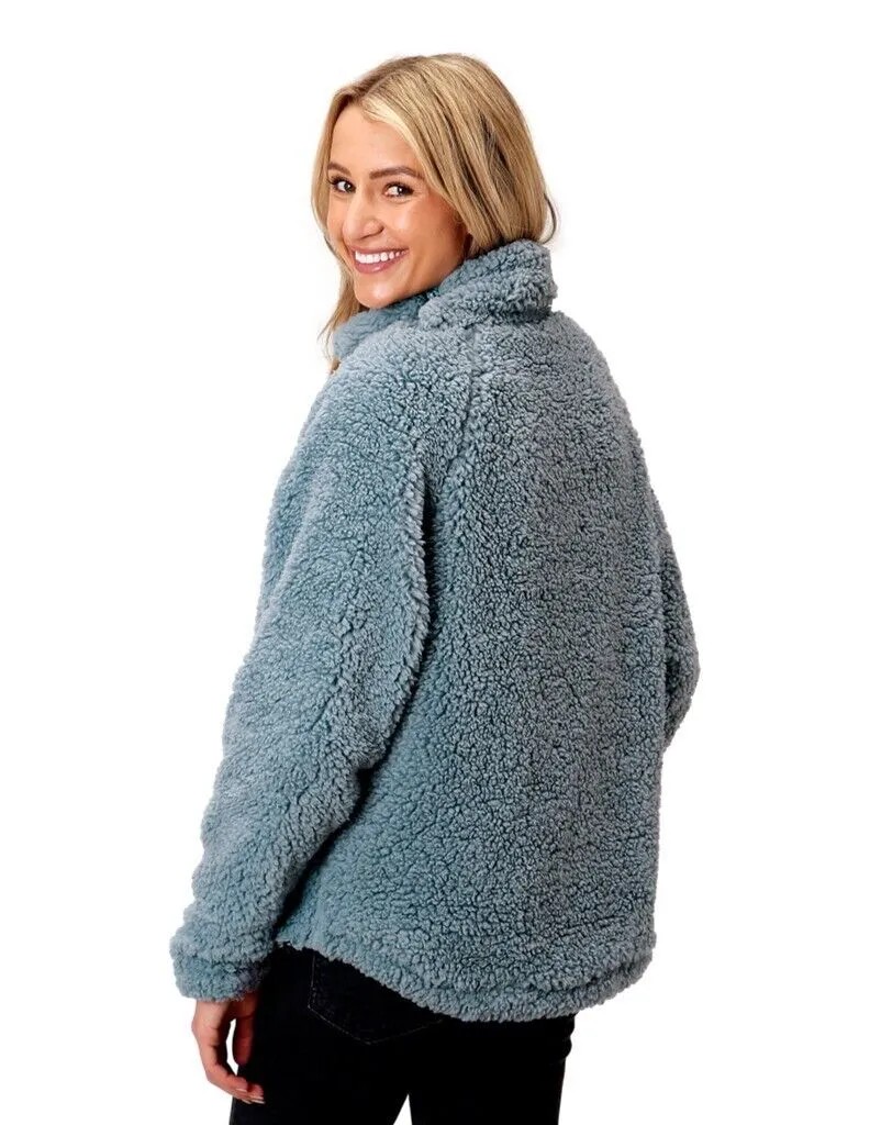 Peyton Polar Fleece Steel Blue Women's Pullover