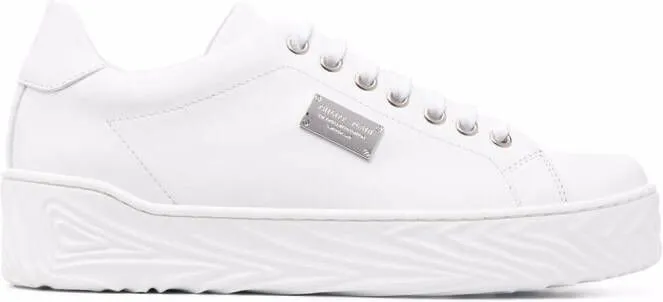 Philipp Plein logo-plaque lace-up sneakers White