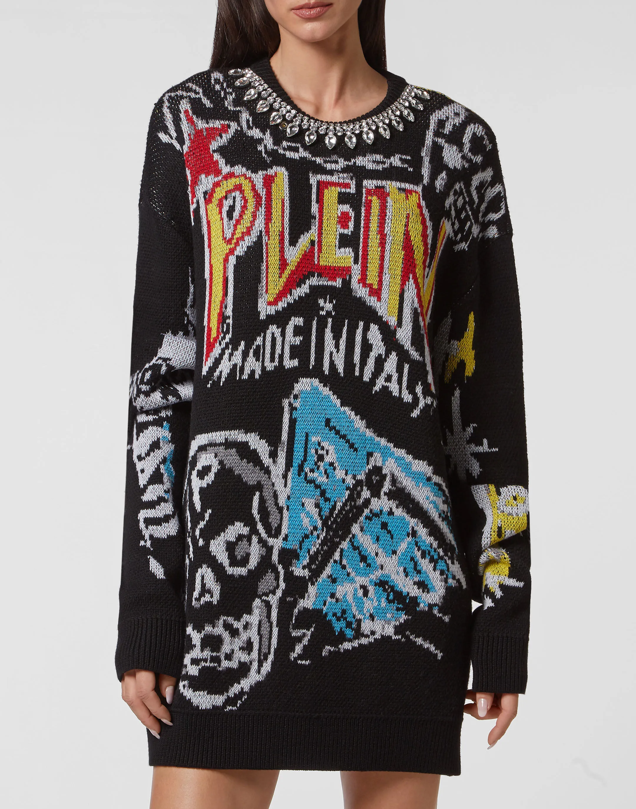 PHILIPP PLEIN Pullover Round Neck LS Graffiti