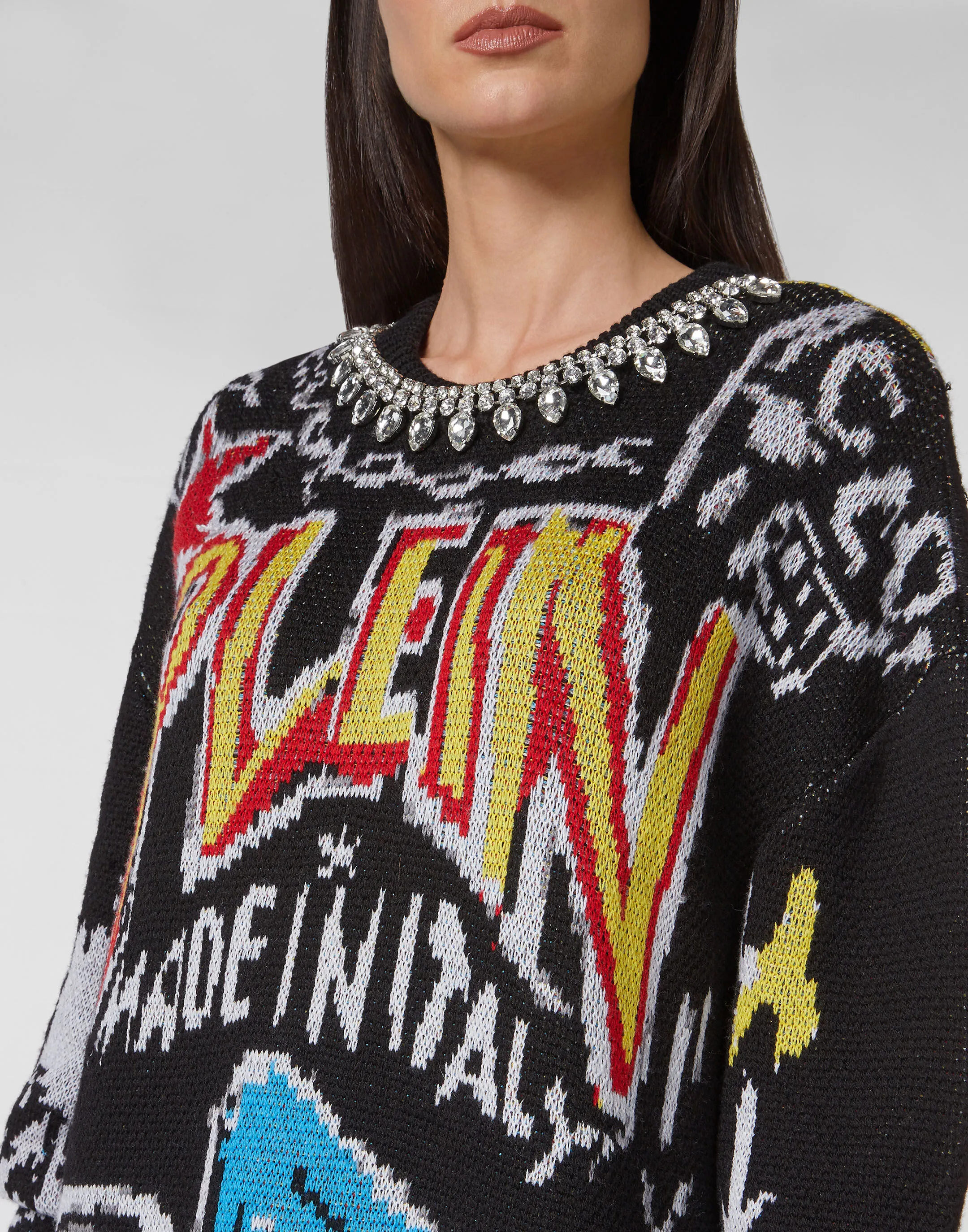 PHILIPP PLEIN Pullover Round Neck LS Graffiti