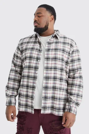 Plus Long Sleeve Flannel Shirt Jacket