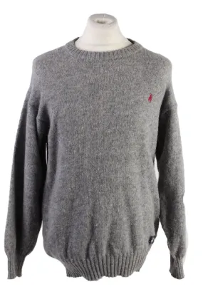 Polo Pullover Jumper Grey XL - Pepper Tree London