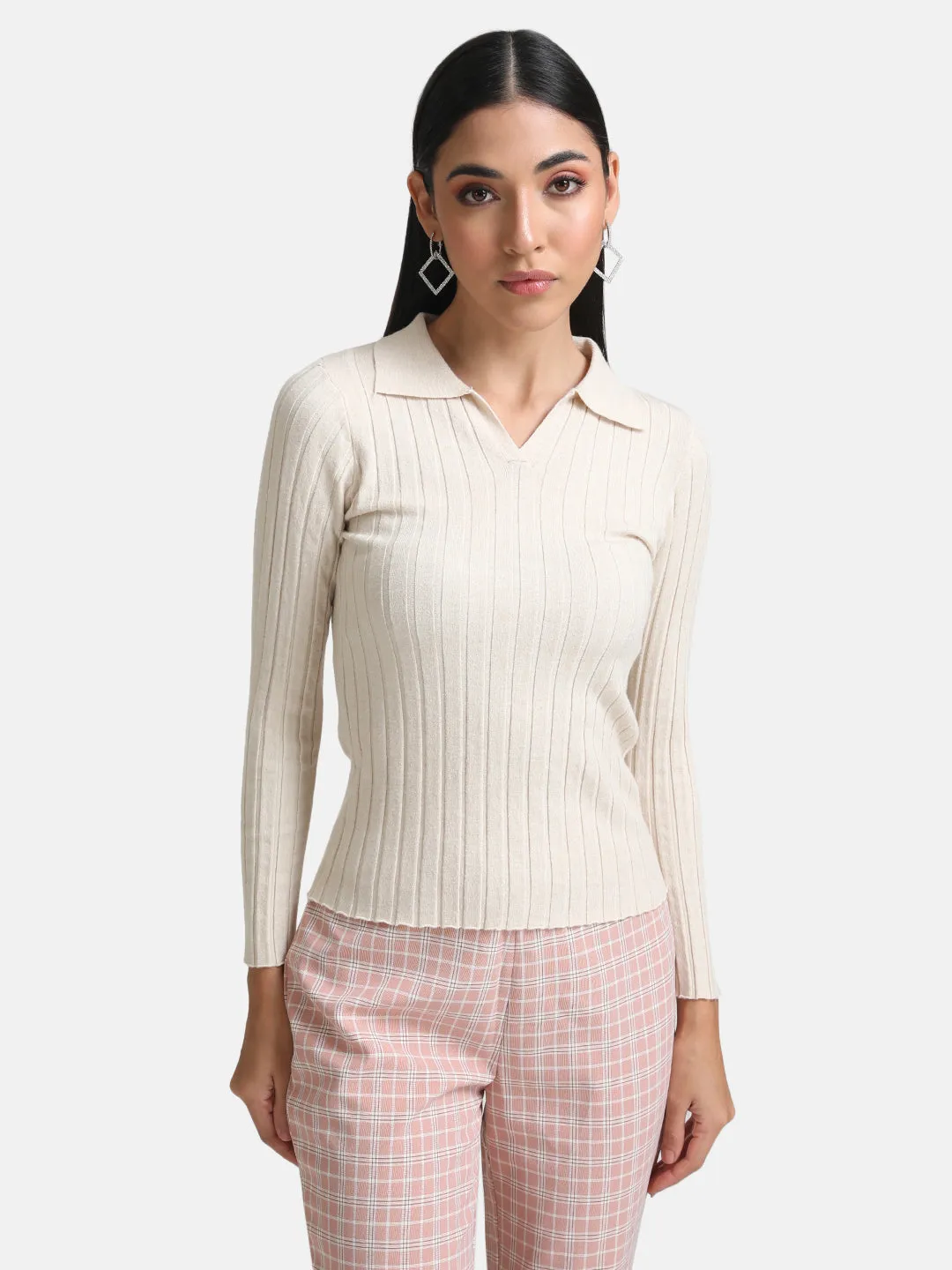 Pullover With Polo Collar