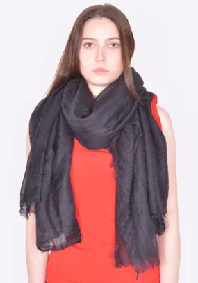 RICK OWENS WOMEN RP01D2460 FOLLO SCARF BLACK