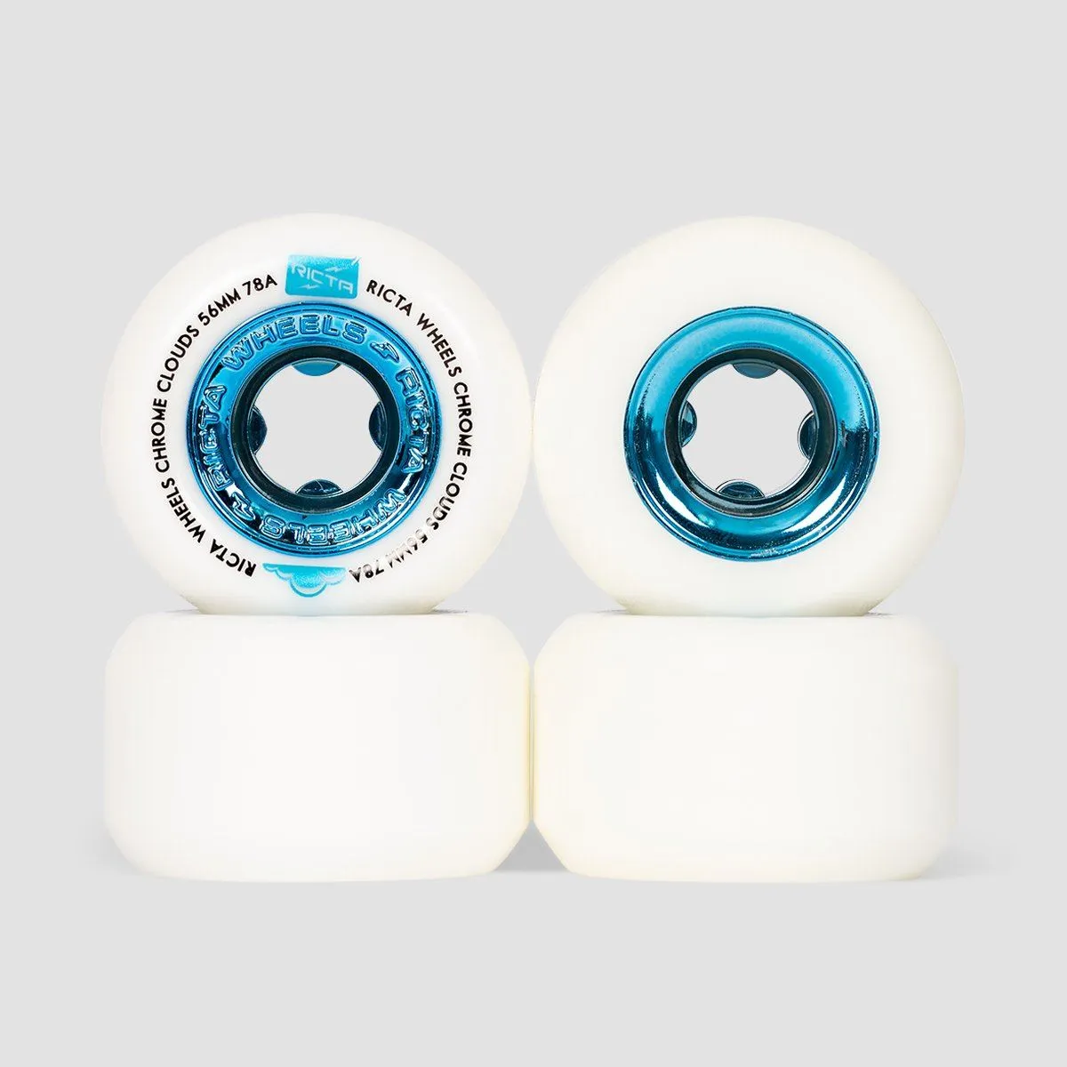 Ricta Chrome Clouds 78a Skateboard Wheels Blue 56mm