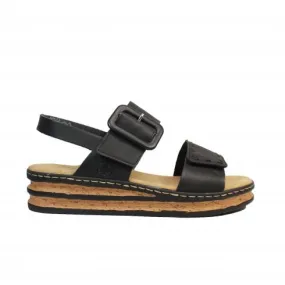 Rieker 62950-00 | Black | Womens Sling Back Sandals