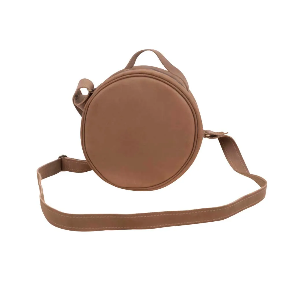 Round Leather bag | Brown