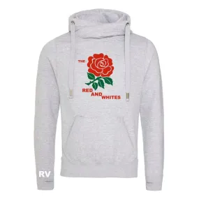 Rugby Vintage - England Cross Neck Hoodie - Grey