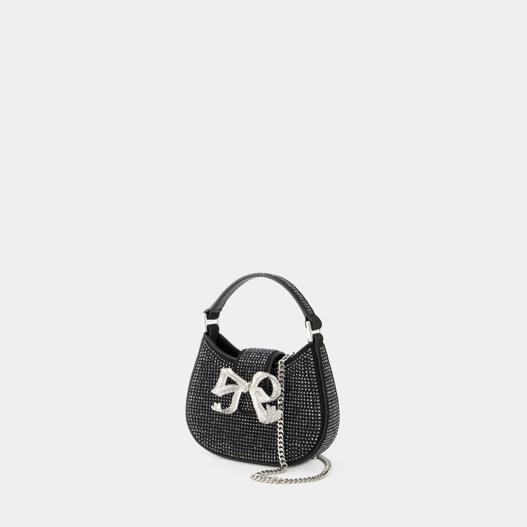 SELF PORTRAIT  Crescent Bow Micro Bag - Self Portrait - Synthetic Leather - Black