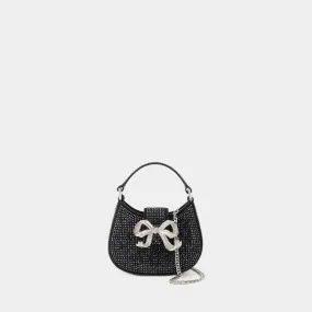 SELF PORTRAIT  Crescent Bow Micro Bag - Self Portrait - Synthetic Leather - Black