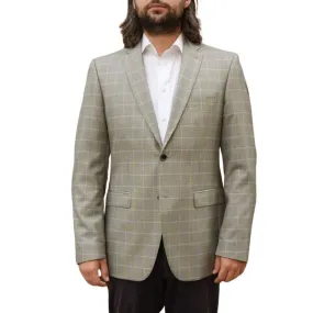 Shop The Roy Robson Beige Puppytooth Windowpane Overcheck Jacket | Menswear Online