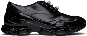 Simone Rocha Black Pearl Daisy Trek Sole Brogue Sneakers