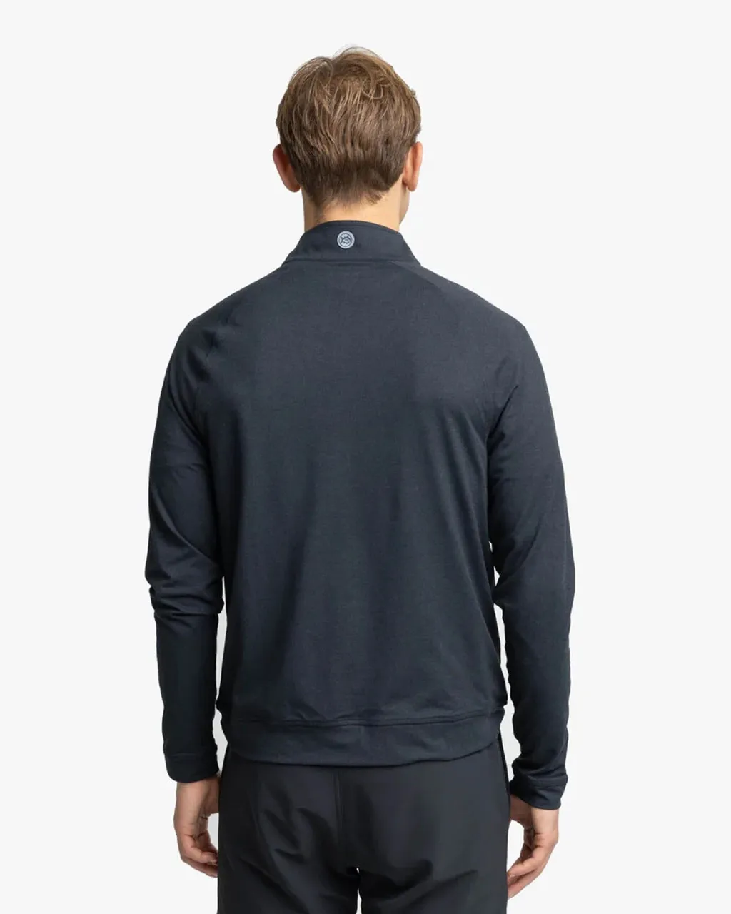 Southern Tide Cruiser Heather Quarter Zip Pullover: Heather Caviar Black