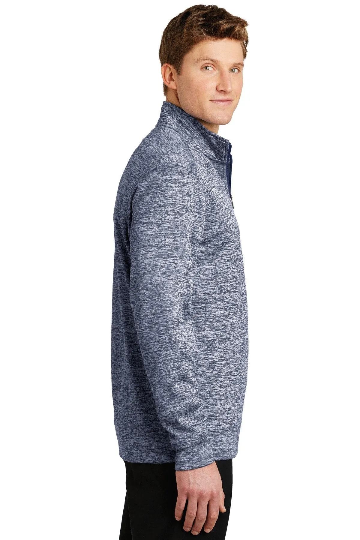 Sport-Tek PosiCharge Electric Heather Fleece 1/4-Zip Pullover ST226 True Navy Electric