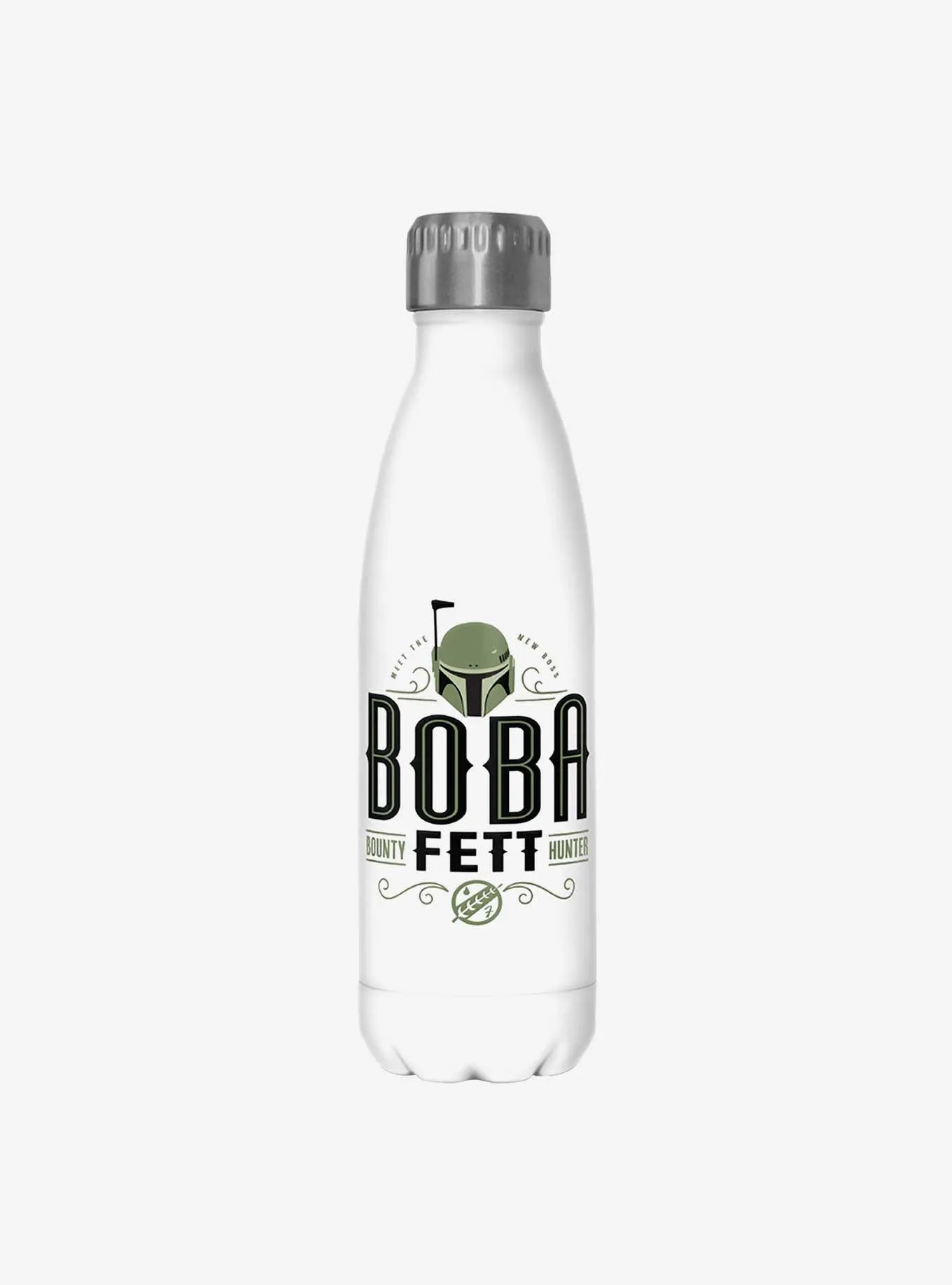 Star Wars The Book of Boba Fett Boba Fett Bounty Hunter White Stainless Steel Water Bottle