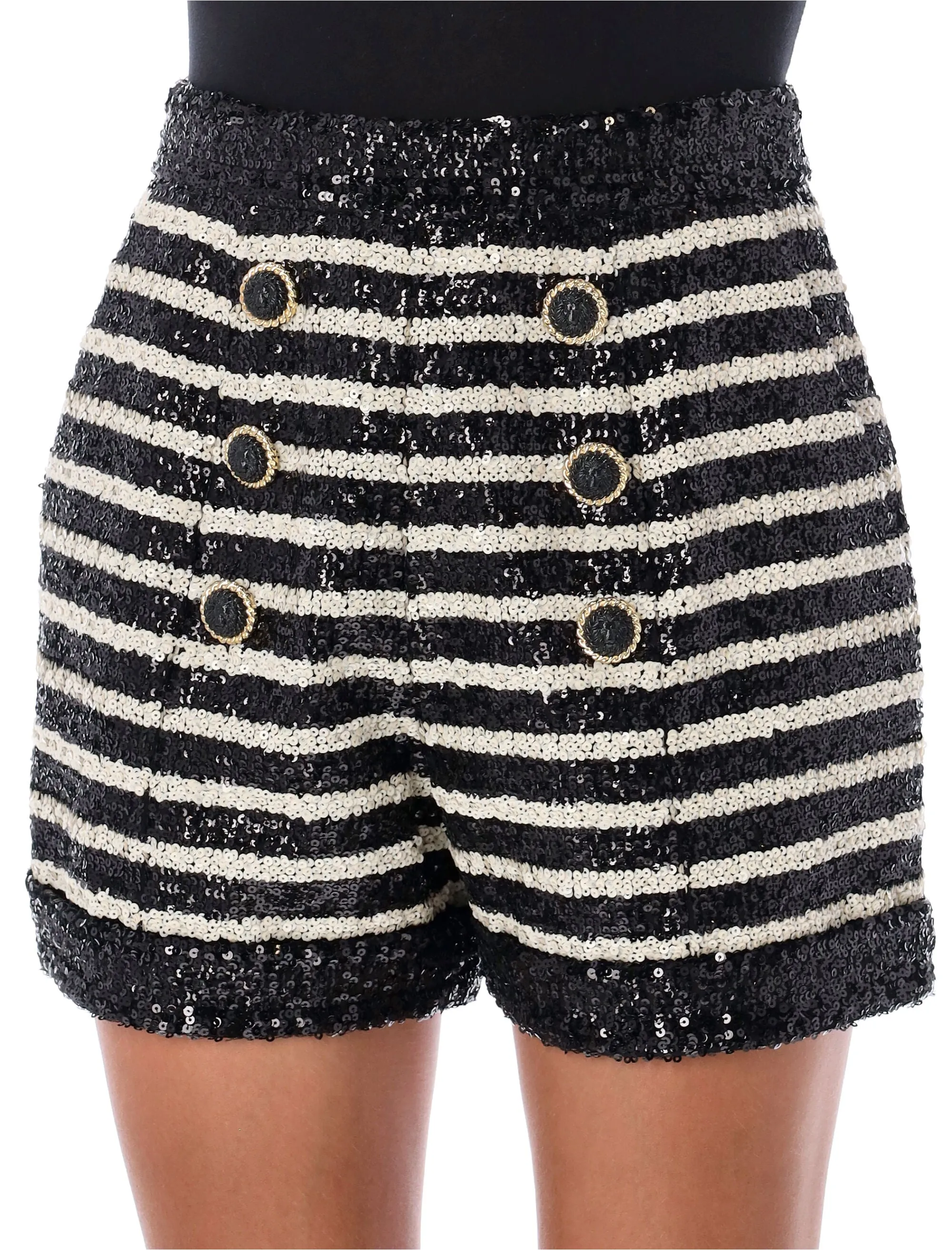 STRIPES SEQUIN SHORT