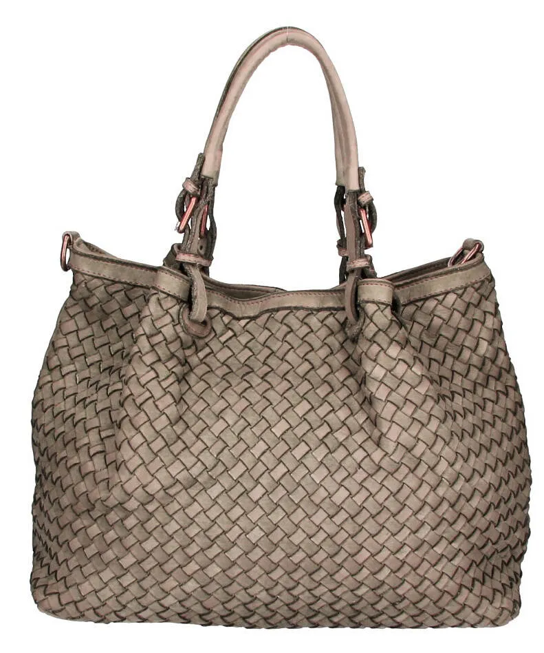 Taupe woman leather bag sveva