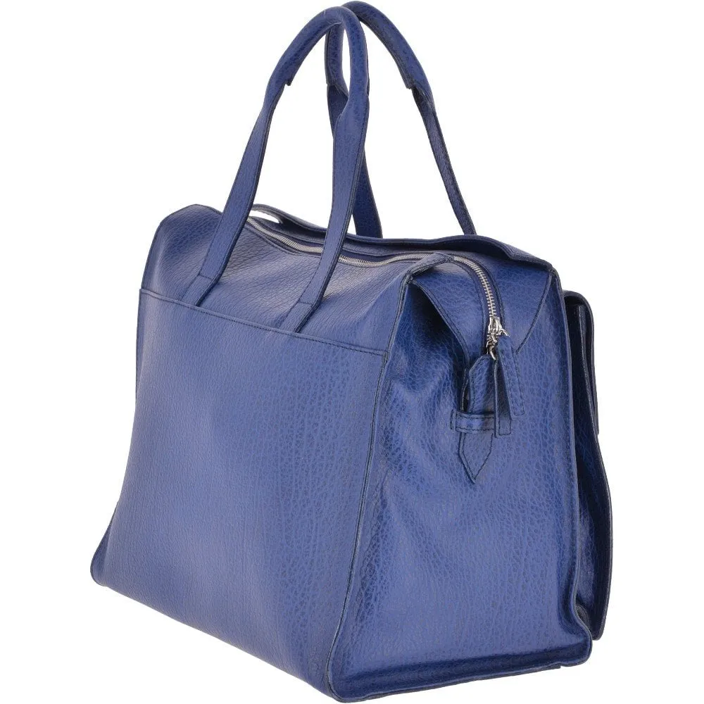 The Bridge Large  Italian Leather Large Work Bag French Blue/ruthenium : 70006 85 4Y NH