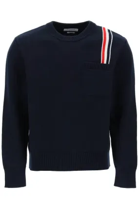 Thom Browne    Thom Browne Cotton Pullover With Rwb Stripe