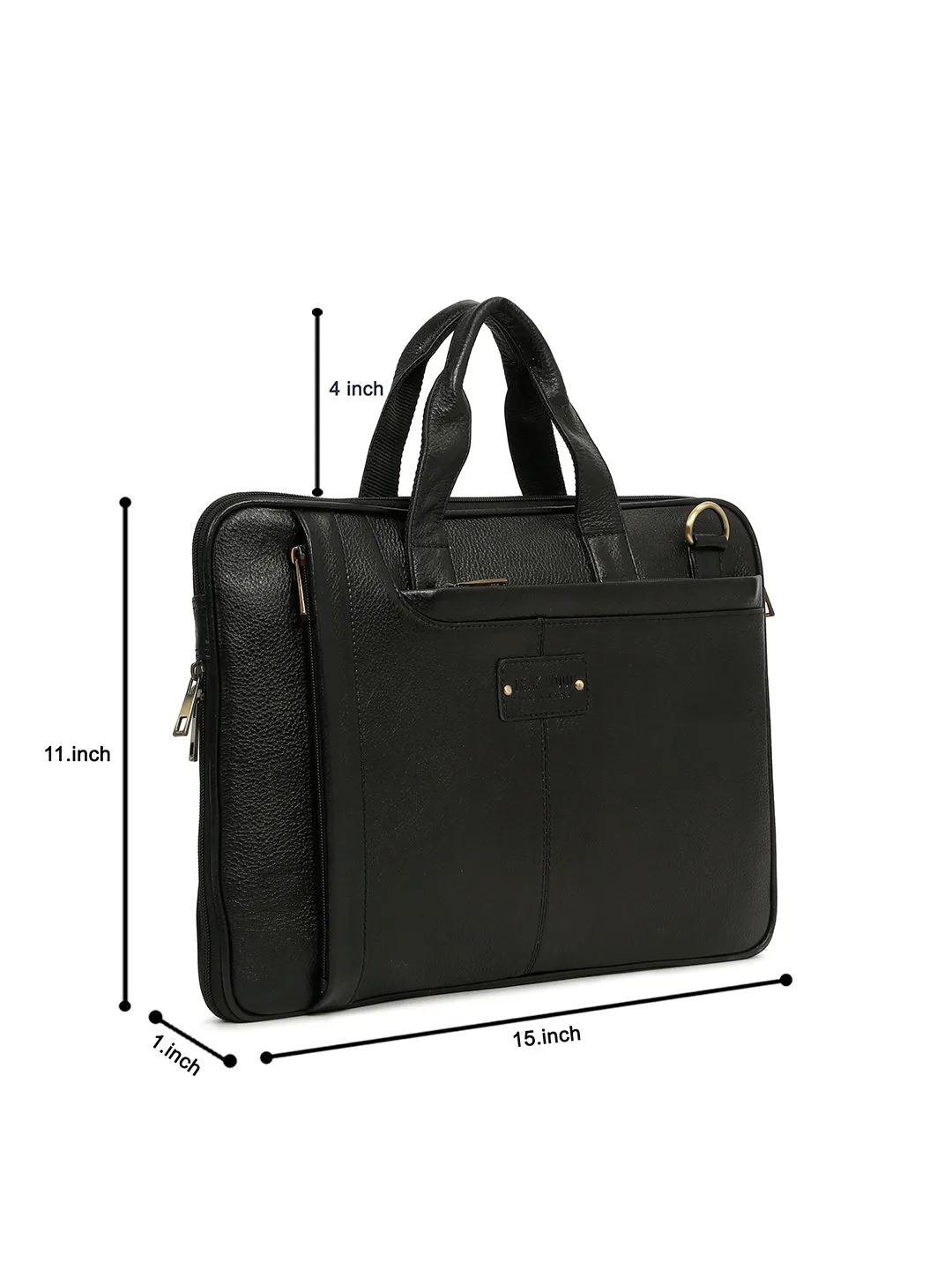 Unisex Black Leather taxtured laptop Bag