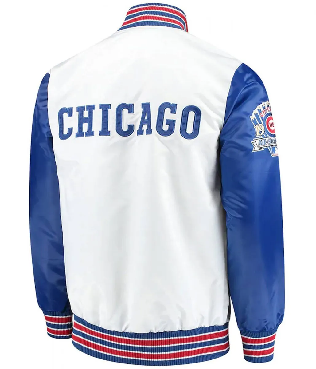 Varsity Chicago Cubs Satin Royal Blue and White Jacket