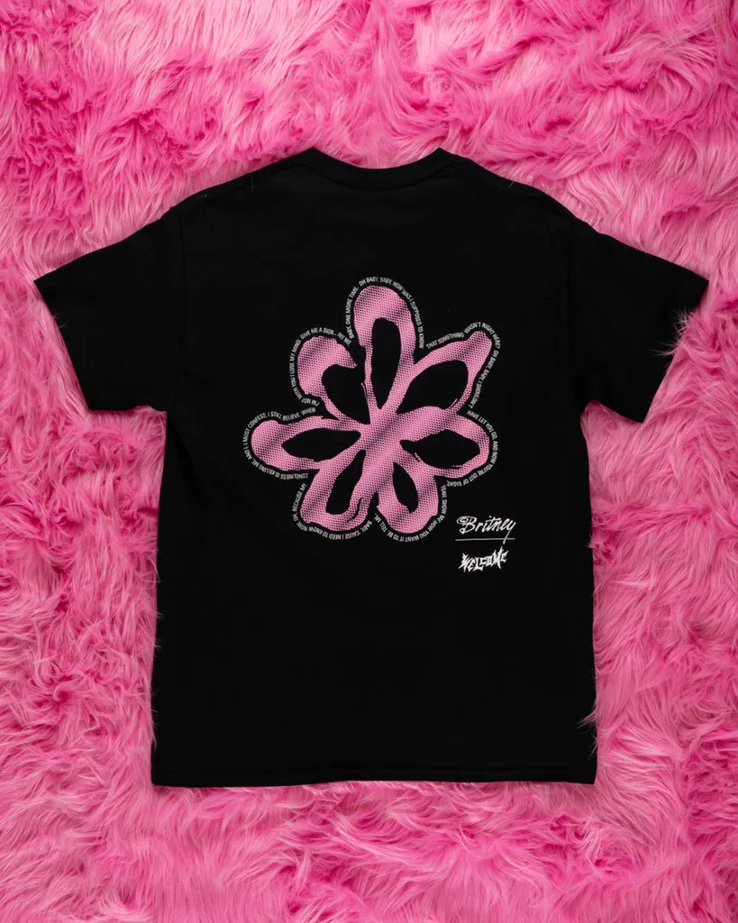 Welcome Skateboards BRITNEY SPEARS FLOWER TEE SHIRT BLACK