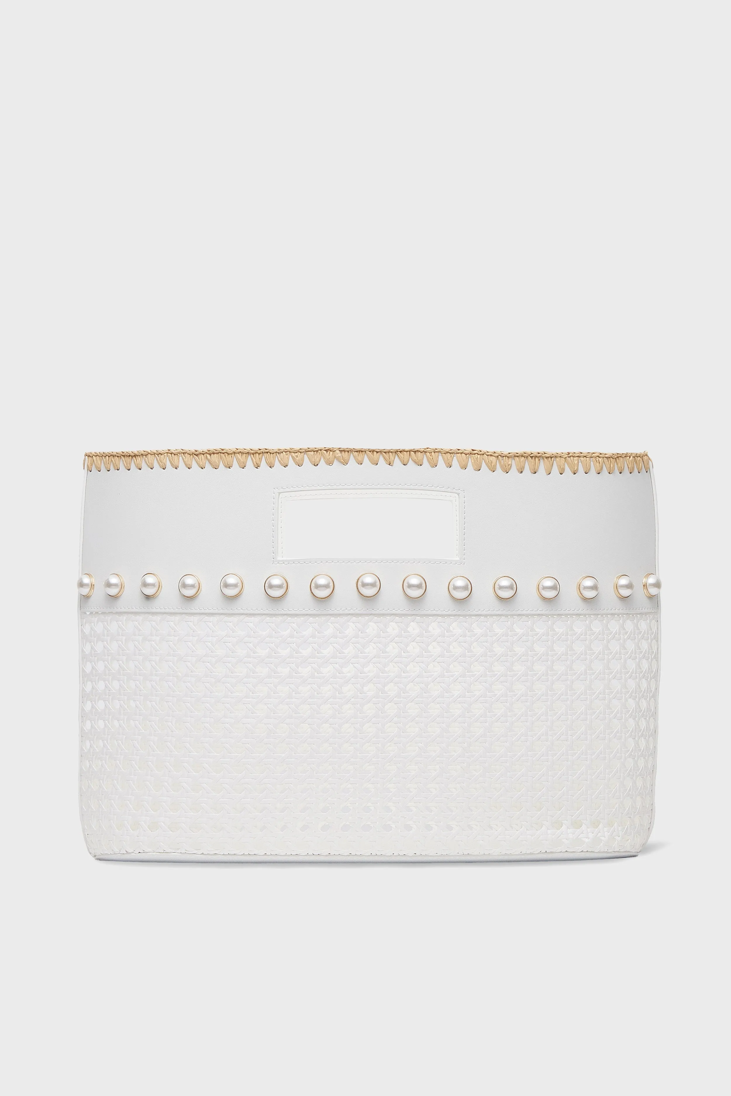 White Ellie Small Pearl Tote