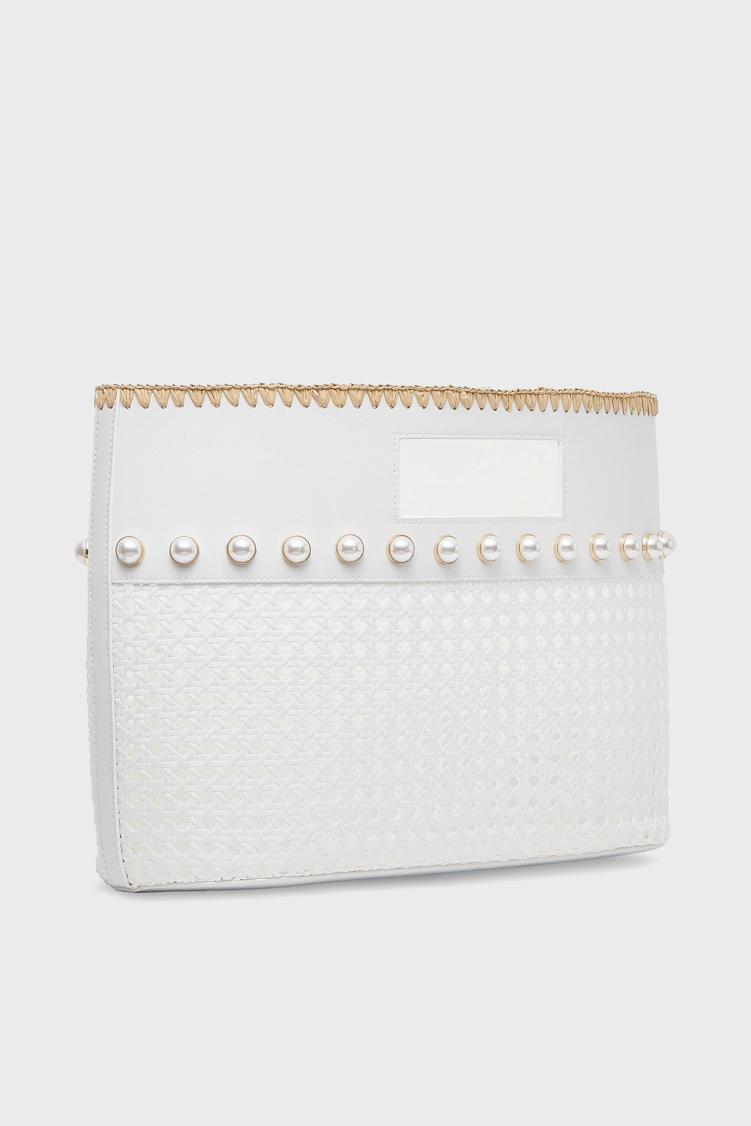 White Ellie Small Pearl Tote